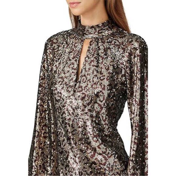 Milly β’ Emily Leopard Print Sequin Shift Dress || Size 8 - Picture 5 of 6
